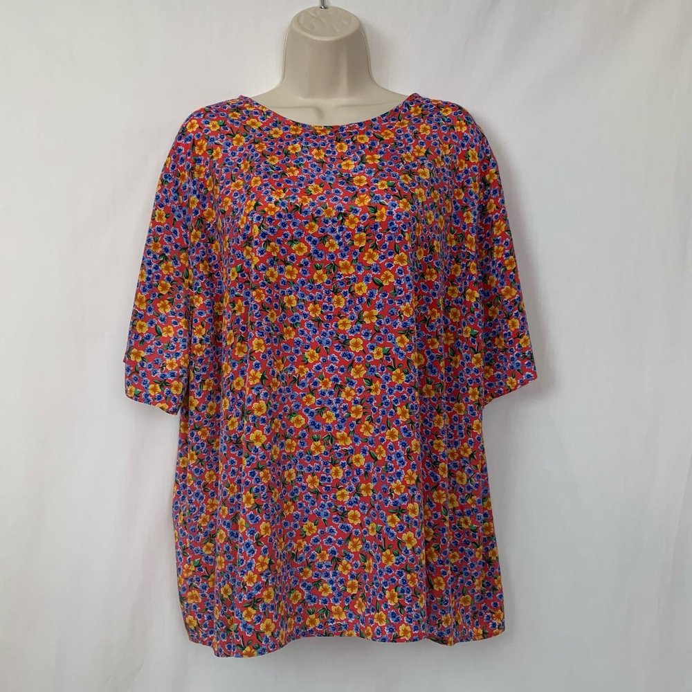 Kathie Lee Vintage Blouse Plus Size 22W Floral